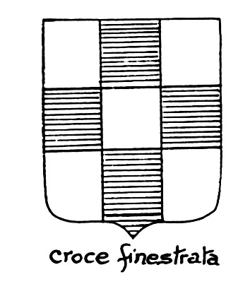 Imagen del término heráldico: Croce finestrata